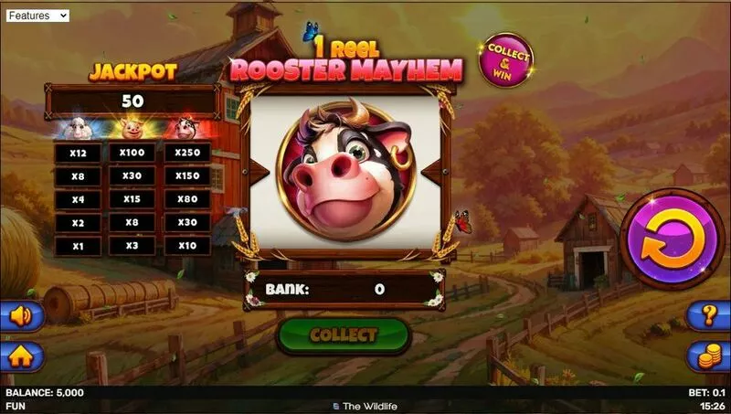 1 Reel – Rooster Mayhem slots Main Screen Reels