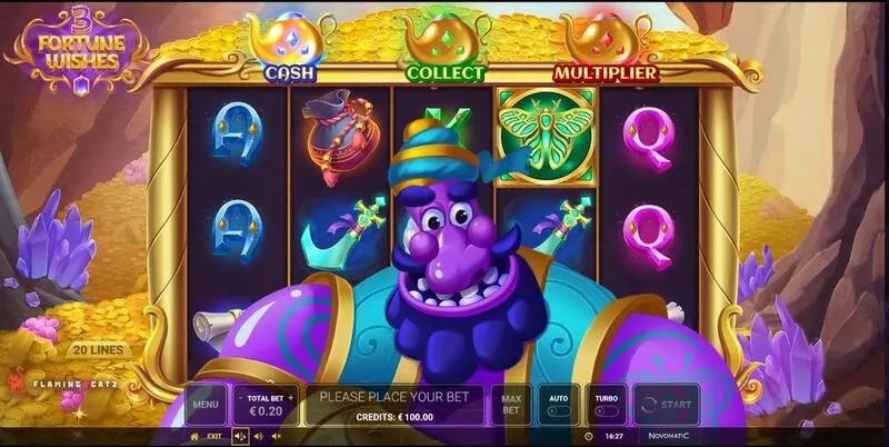 3 Fortune Wishes slots Main Screen Reels