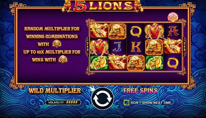 5 Lions slots Bonus 2
