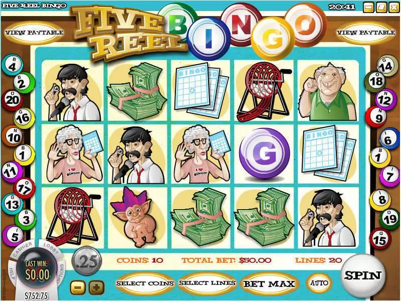 5 Reel Bingo slots Main Screen Reels