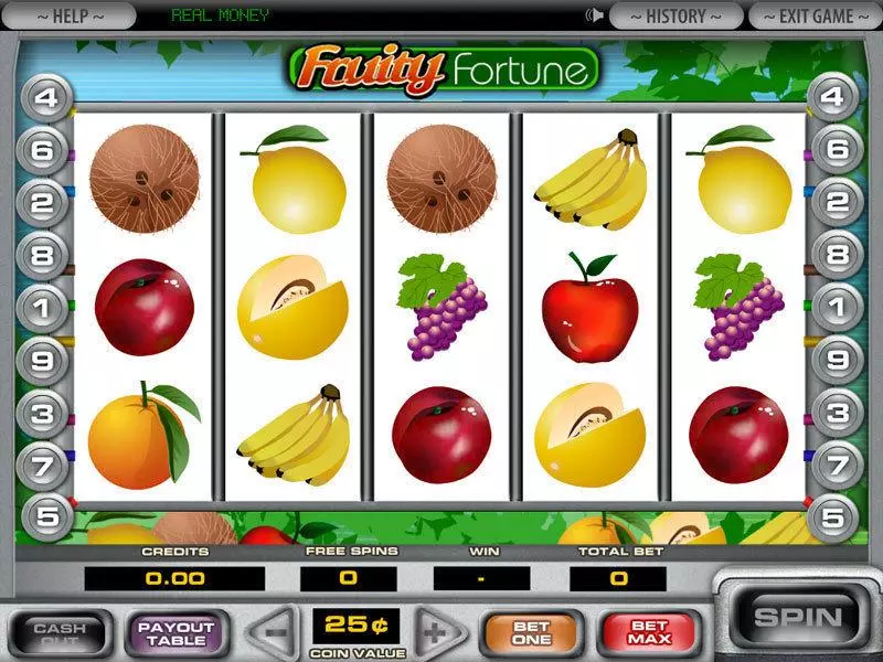 5-Reel Fruity Fortune slots Main Screen Reels