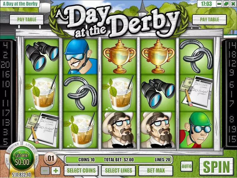 A Day at the Derby slots Main Screen Reels