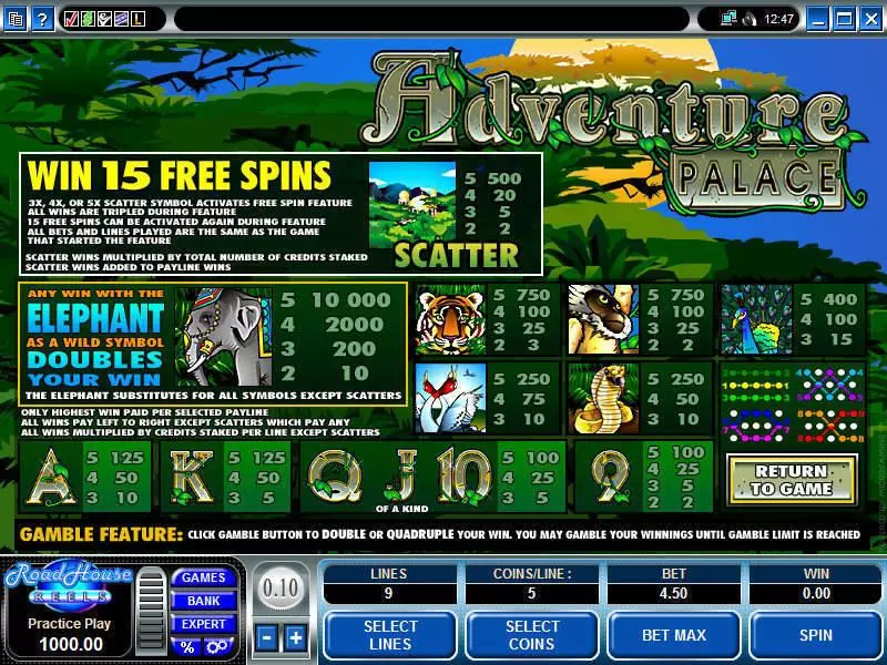 Adventure Palace slots Info and Rules
