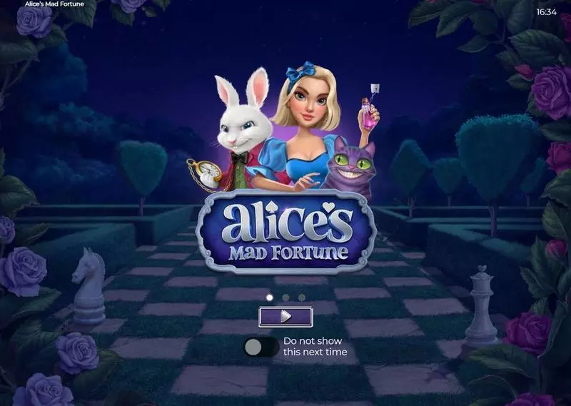 Alice's Mad Fortune slots Introduction Screen