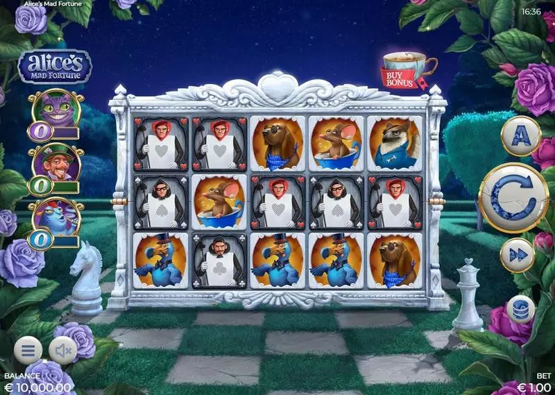 Alice's Mad Fortune slots Main Screen Reels