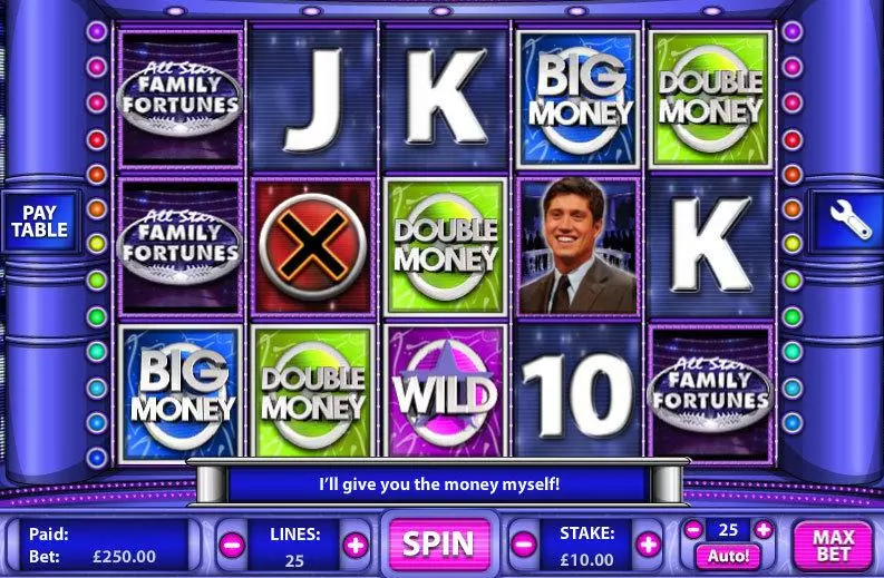 All Star Family Fortunes slots Main Screen Reels