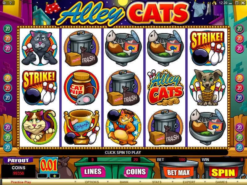 Alley Cats slots Main Screen Reels
