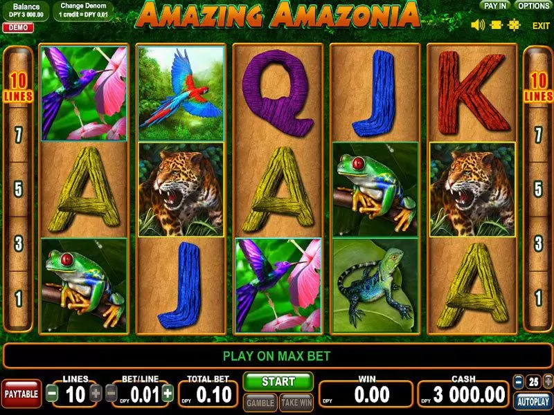Amazing Amazonia  slots Main Screen Reels