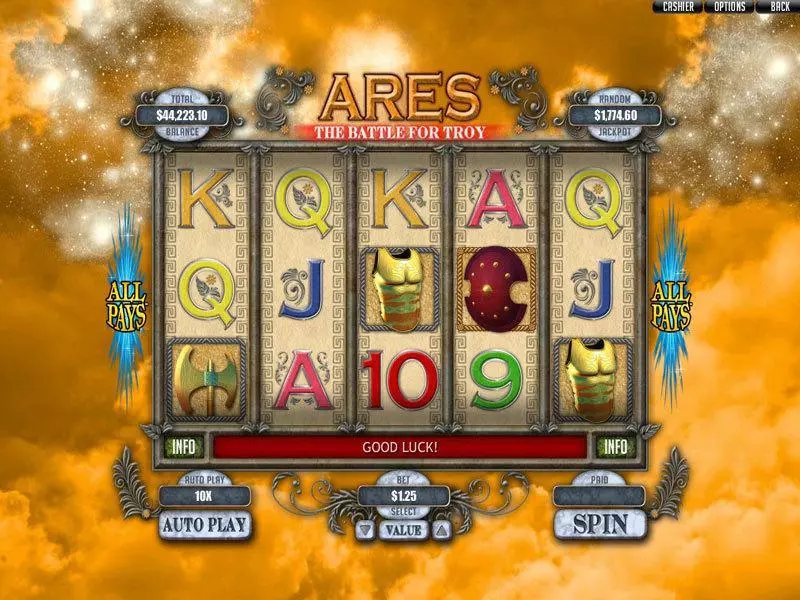 Ares: The Battle for Troy slots Main Screen Reels