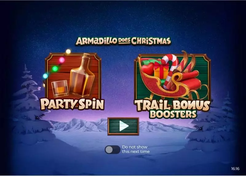 Armadillo Does Christmas 2023 slots Introduction Screen