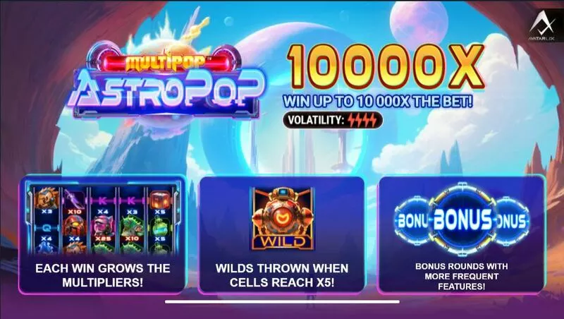 AstroPop slots Introduction Screen