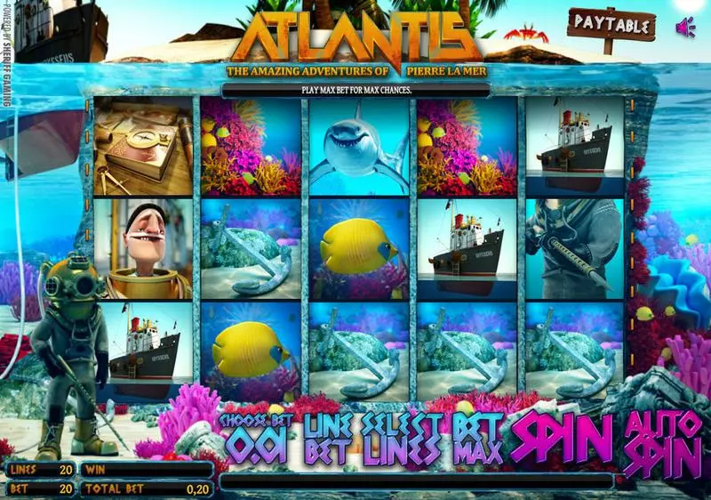 Atlantis slots Main Screen Reels