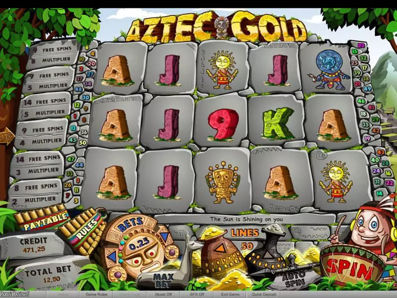 Aztec Gold slots Main Screen Reels