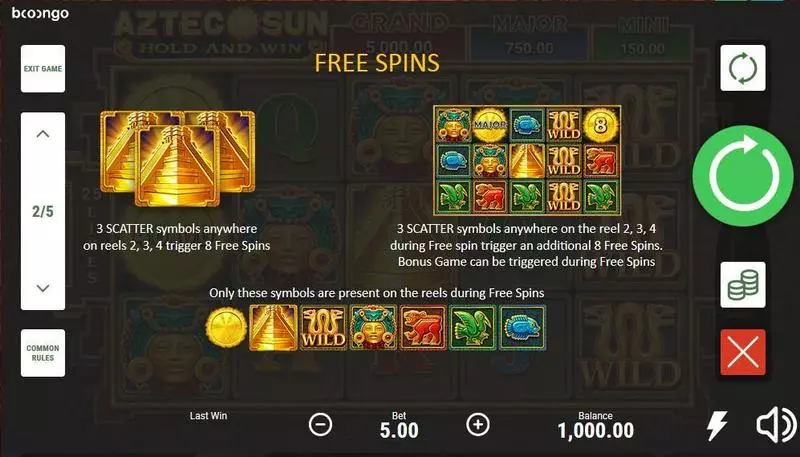 Aztec Sun slots Bonus 1