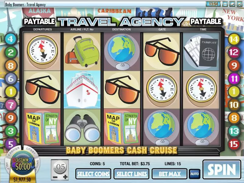 Baby Boomers Cash Cruise slots Main Screen Reels