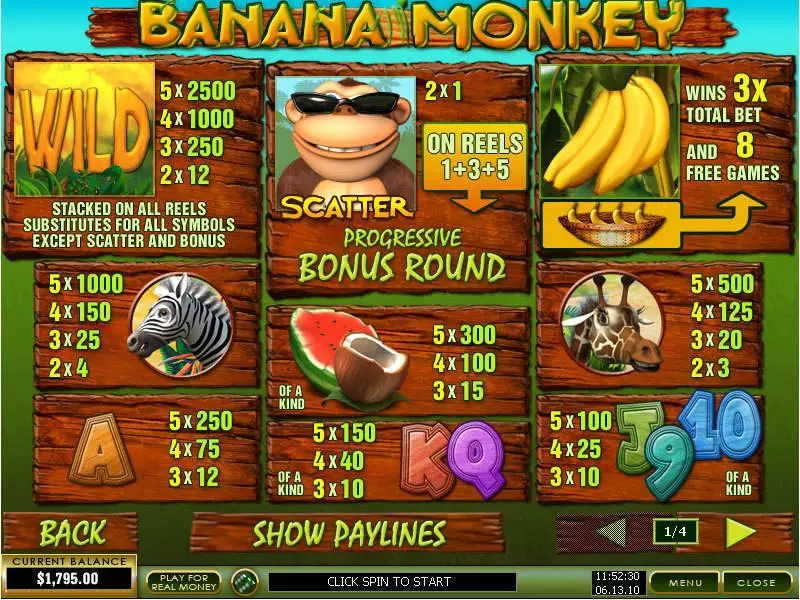 Banana Monkey slots Info and Rules