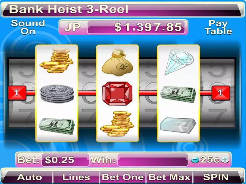 Bank Heist 3-reel slots Main Screen Reels