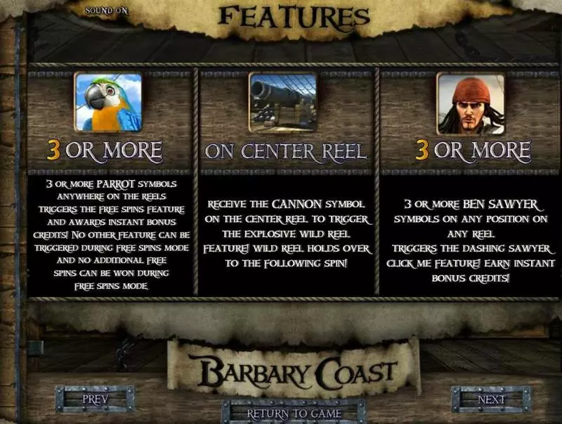 Barbary Coast slots Info and Rules