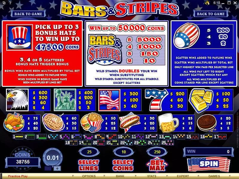 Bars and Stripes slots Info and Rules