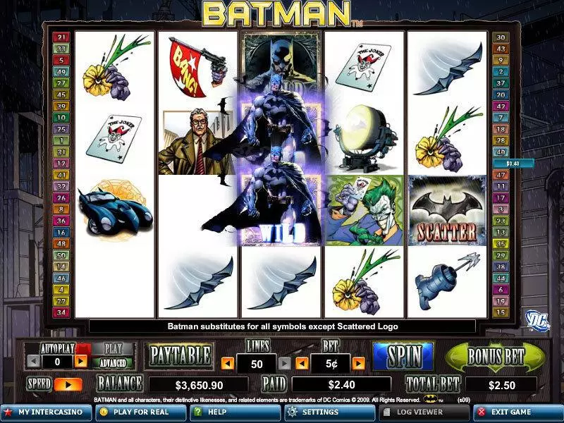Batman slots Main Screen Reels