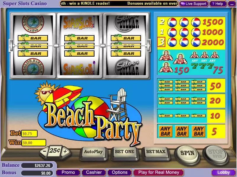 Beach Party slots Main Screen Reels