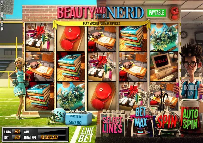 Beauty and the Nerd slots Main Screen Reels