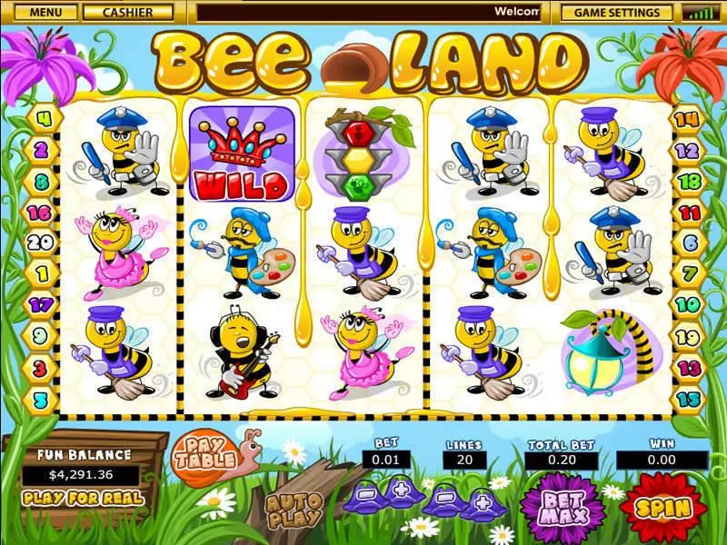 Bee Land slots Main Screen Reels
