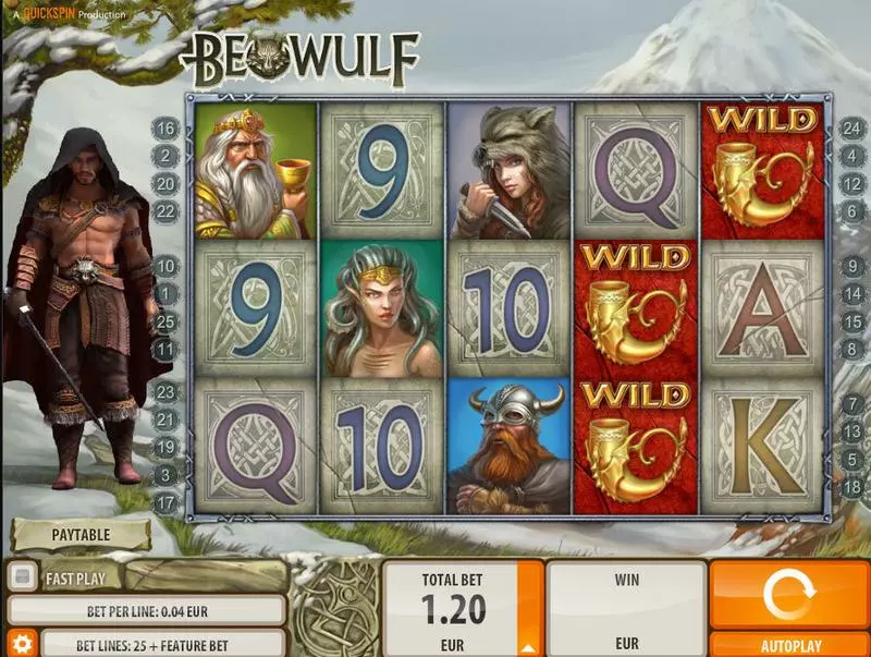 Beowulf slots Main Screen Reels