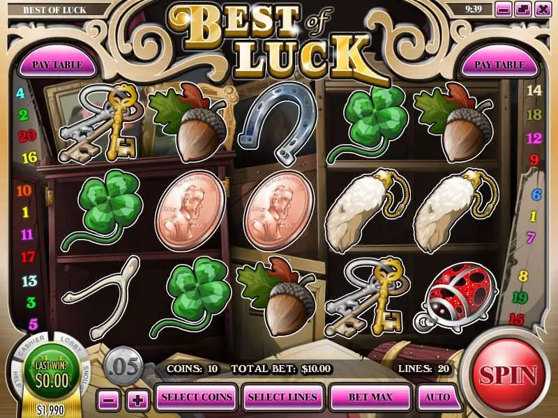Best of Luck slots Main Screen Reels