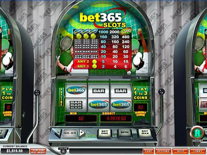 Bet 365 slots Main Screen Reels