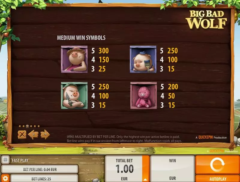 Big Bad Wolf slots Info and Rules