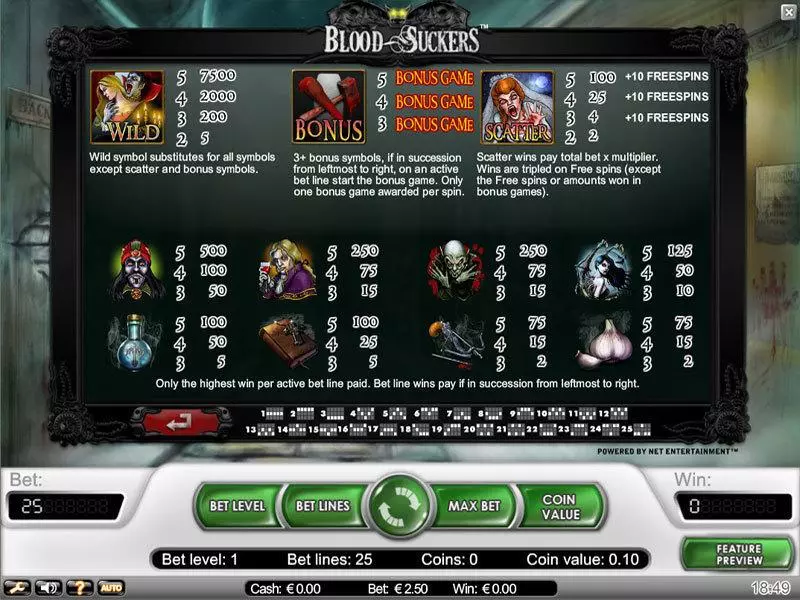 Blood Suckers slots Info and Rules