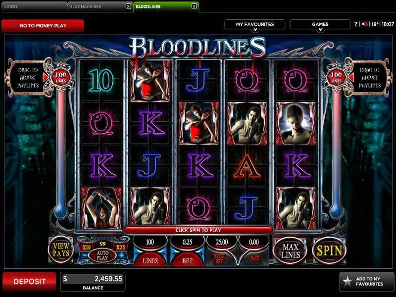 Bloodlines slots Main Screen Reels