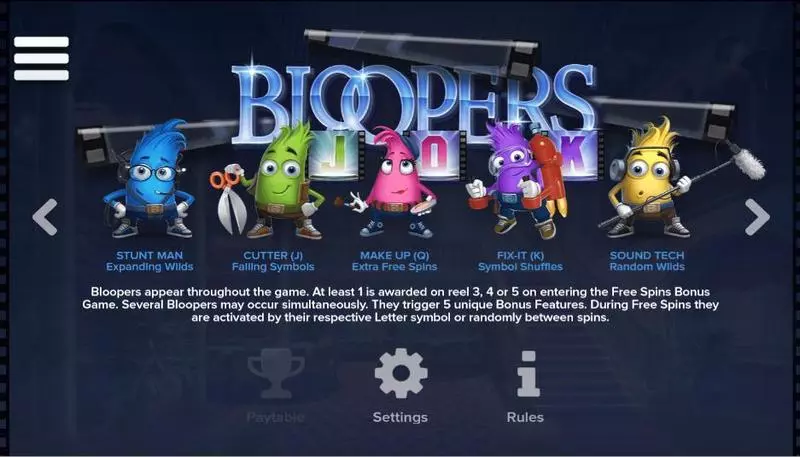 Bloopers  slots Info and Rules