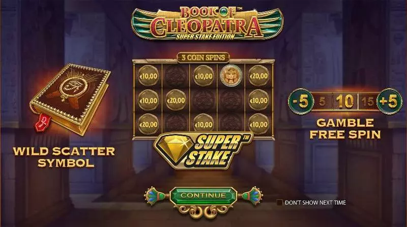 Book of Cleopatra Super Stake Edition slots Info and Rules