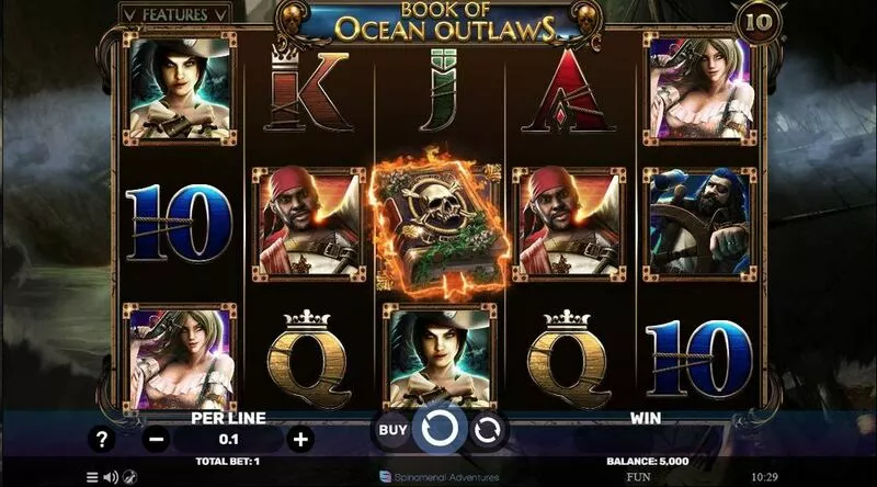 Book Of Ocean Outlaws slots Main Screen Reels