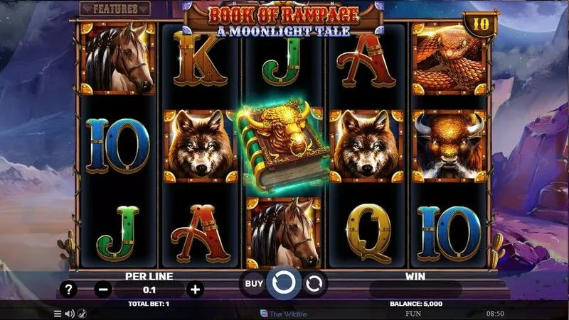 Book Of Rampage – A Moonlight Tale slots Main Screen Reels