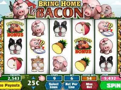 Bring Home The Bacon slots Main Screen Reels