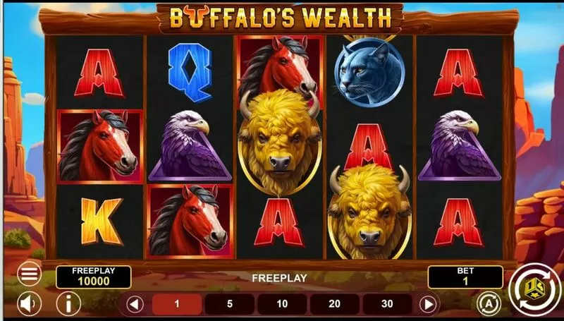 BUFFALO’S WEALTH slots Main Screen Reels
