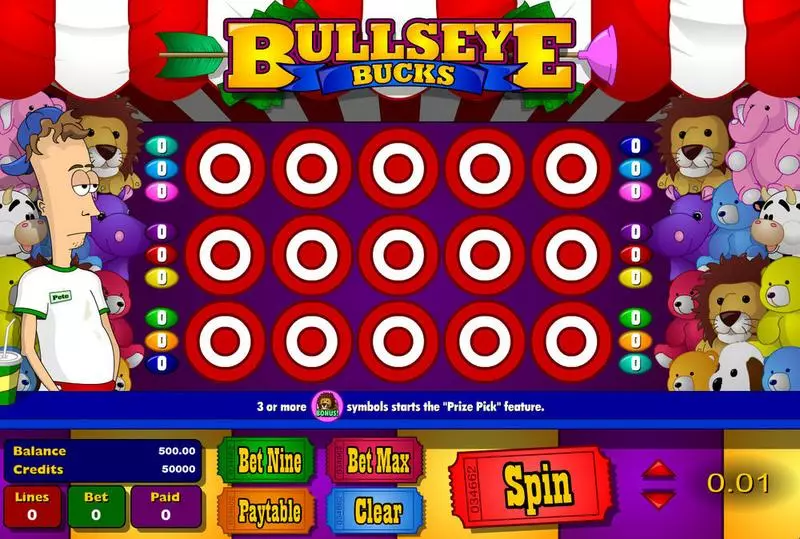 Bullseye Bucks slots Main Screen Reels