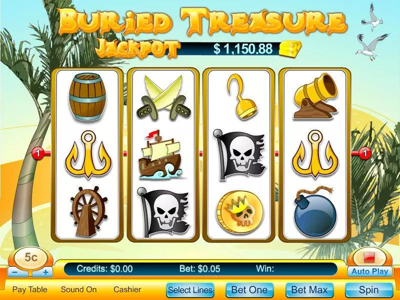 Buried Treasure slots Main Screen Reels