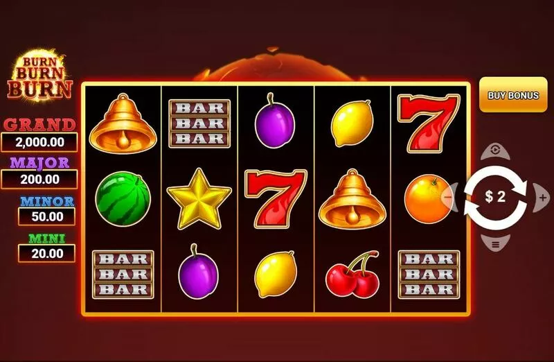 Burn Burn Burn slots Main Screen Reels