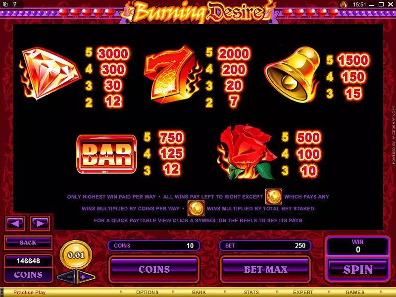 Burning Desire slots Info and Rules