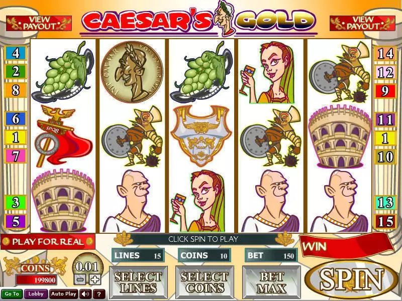 Caesar's Gold slots Main Screen Reels