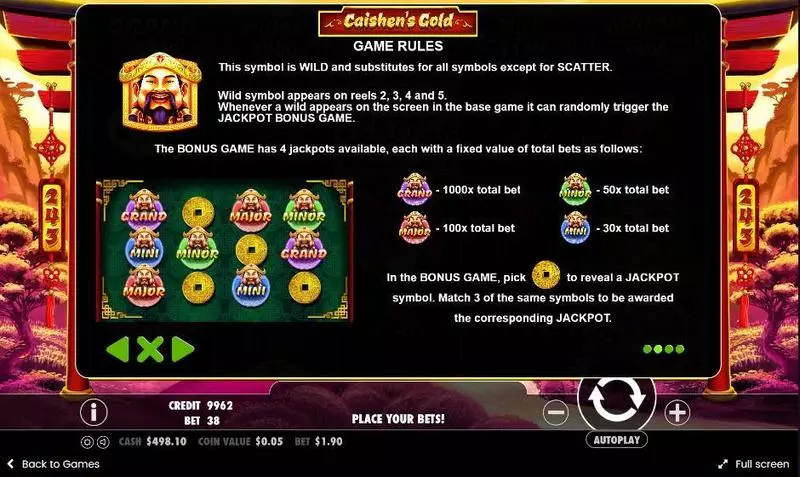 Caishen’s Gold slots Bonus 1