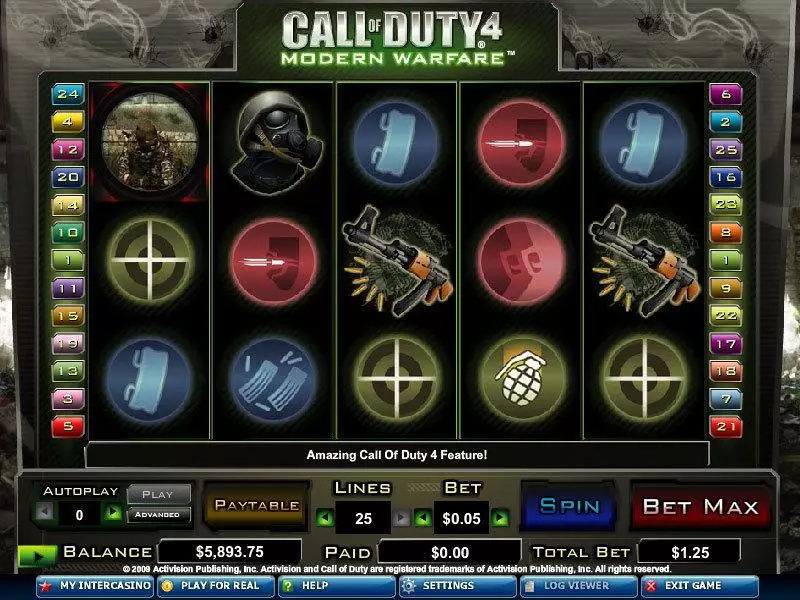 Call of Duty 4 slots Main Screen Reels