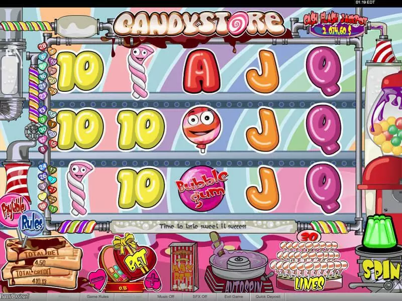 Candy Store slots Main Screen Reels