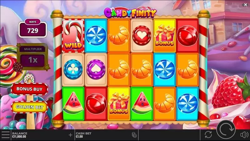 Candyfinity slots Main Screen Reels