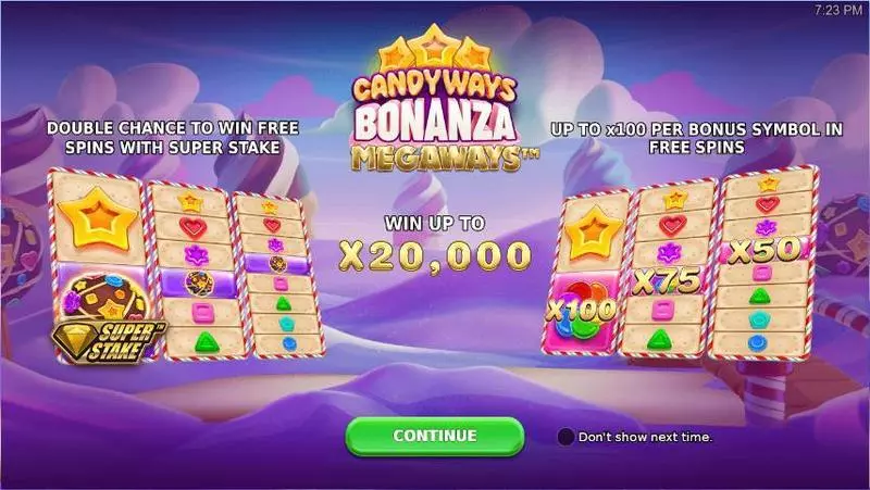 Candyways Bonanza Megaways slots Info and Rules