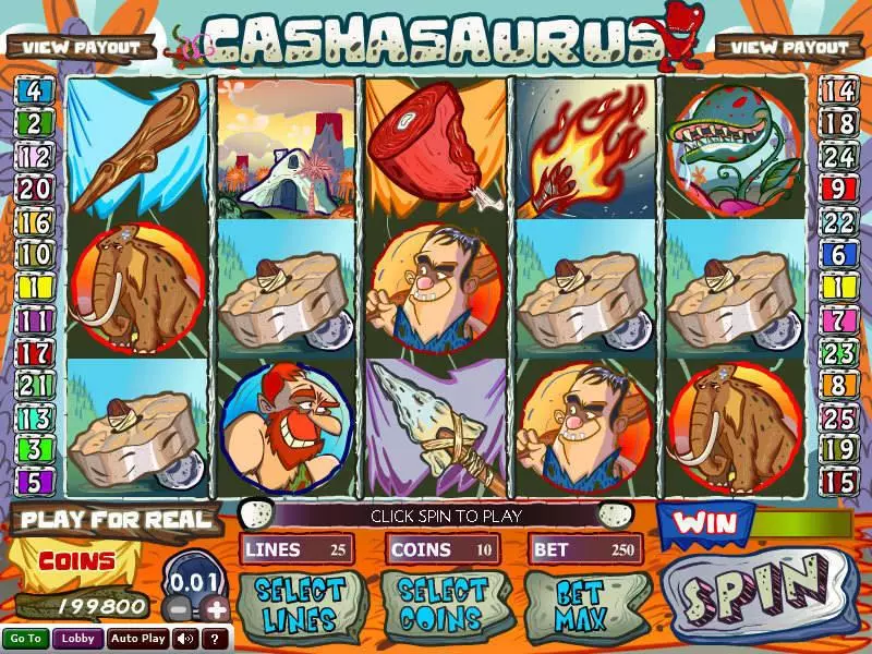 Cashasaurus slots Main Screen Reels